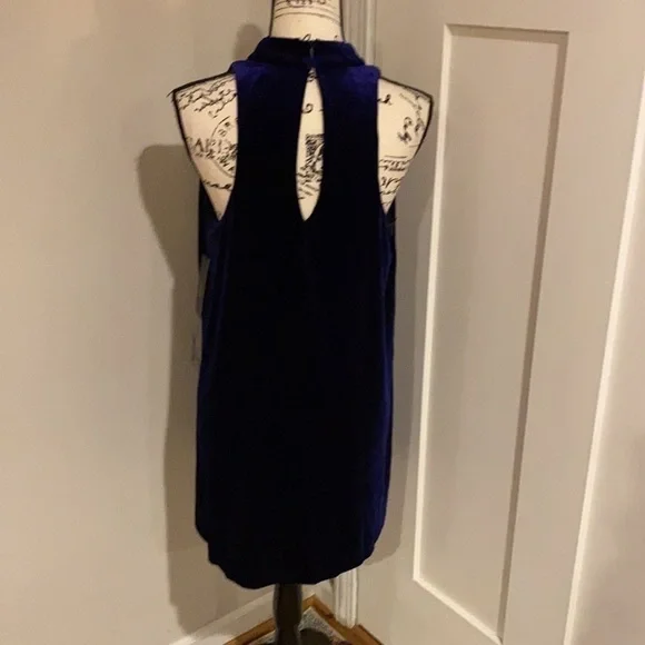 Lulu’s Navy Velour Style Dress Size Medium New - Picture 4 of 10